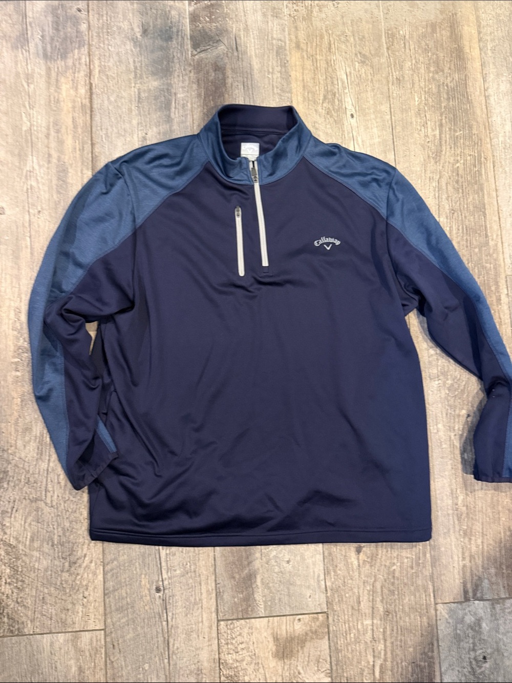 Callaway Navy and Blue Quarter-Zip Performance Pullover